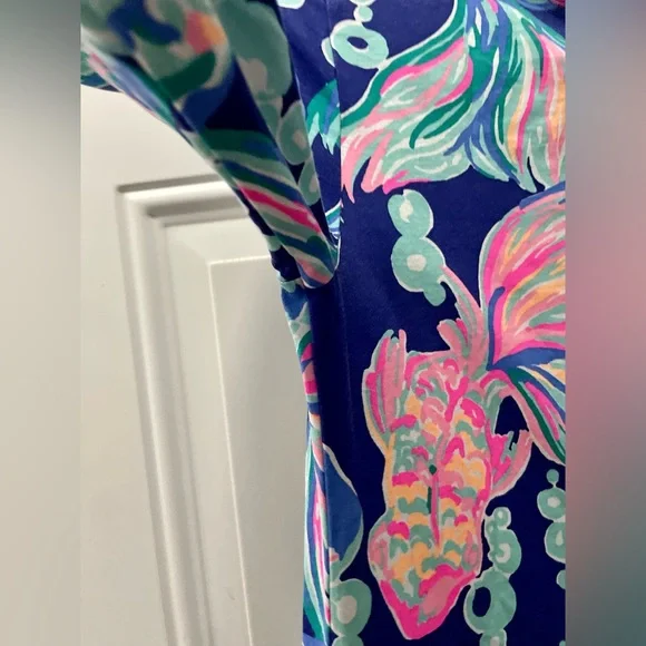 SALE:EUC Lilly Pulitzer MARLOWE T-Shirt Dress-In True Blue Going Coastal - Picture 7 of 16